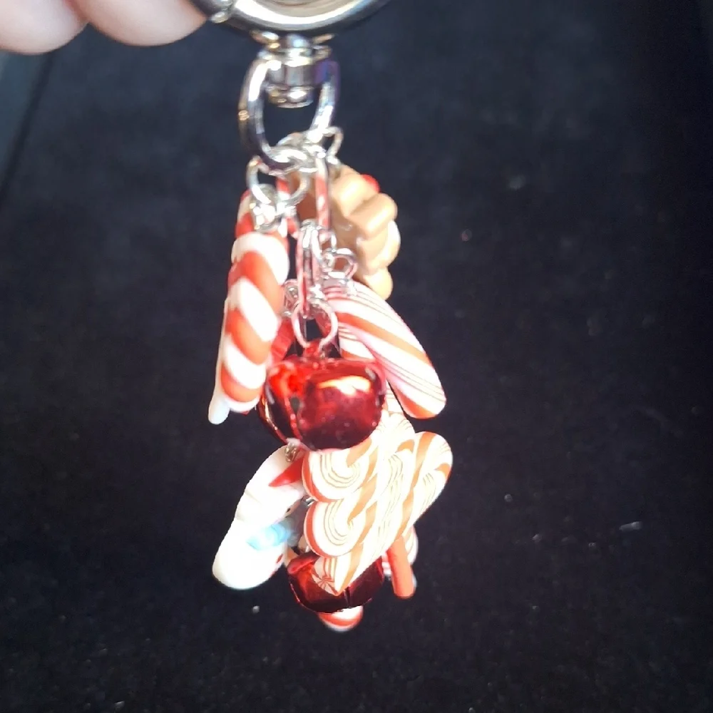 Festive Holiday Candy Bag Charm Keychain